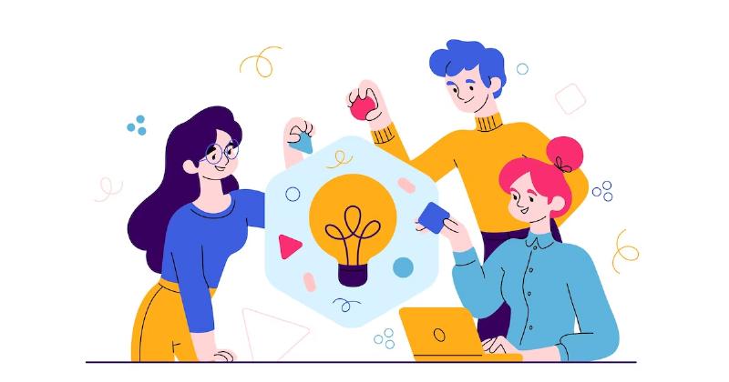 Hình ảnh minh họa sự nghiệp của người sinh ngày 3/2 cung gì, thể hiện sự sáng tạo, công nghệ và làm việc nhóm trong môi trường hiện đại