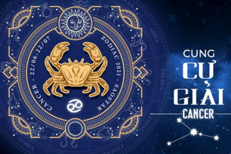 Hình ảnh biểu tượng cung Cự Giải (Con Cua) cùng ngày 26 tháng 6 để minh họa cho cung hoàng đạo của ngày này
