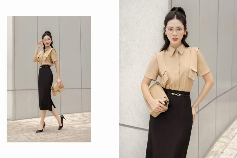 Hình ảnh một mẫu sườn xám dáng suông nhẹ, chất liệu cotton hoặc lụa mỏng, họa tiết hoa nhí đáng yêu, phù hợp mặc đi dạo phố.