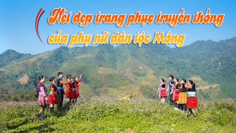 Phụ nữ dân tộc Mông ở Mộc Châu trong trang phục truyền thống sặc sỡ
